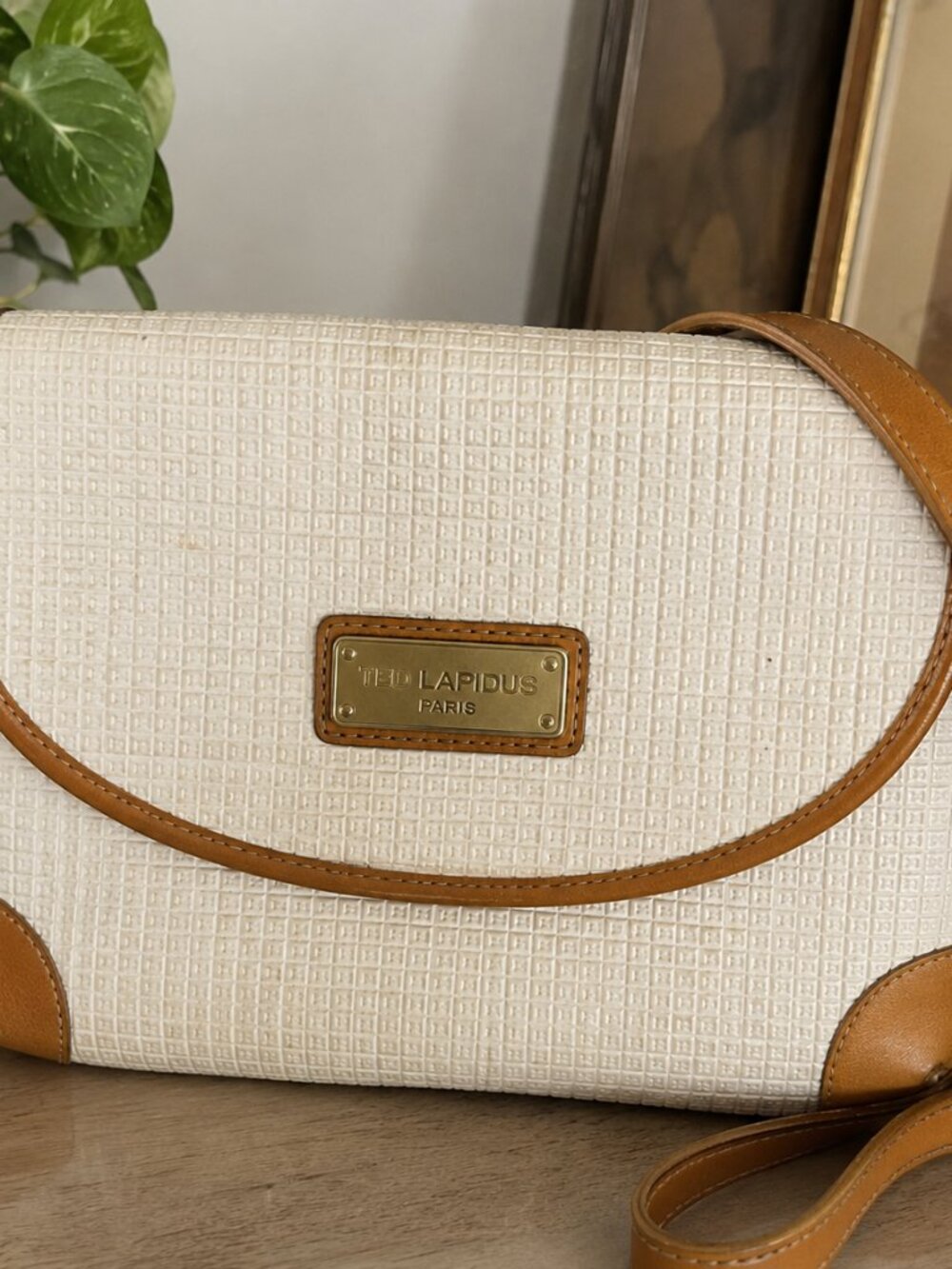 Vintage Ted Lapidus Paris Made in France Monogram Shoulder Bag